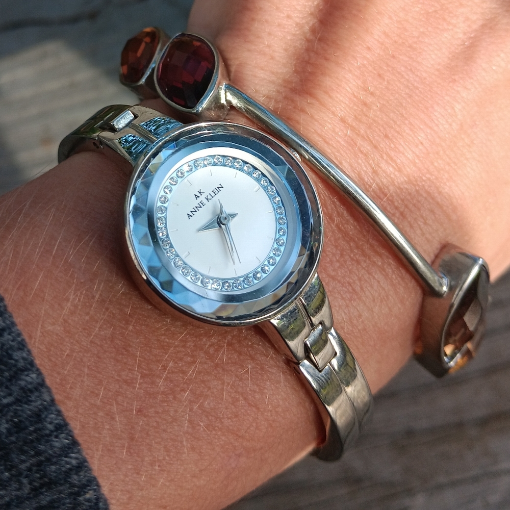 Anne Klein Watch and Bangle Bundle Silver Tone - Picture 2 of 6